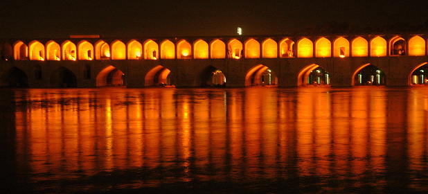 Famous bridge on river in iran