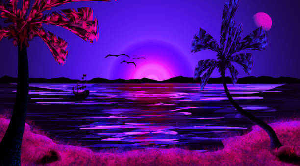 istock beautiful tropical sunset night sky sea landscape wallpaper design 1069652912