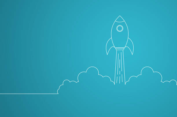 startup business plan concept innovation creative idea design leadership rocket flying up to sky infographic strategy target to success of management development marketing finance investment project.