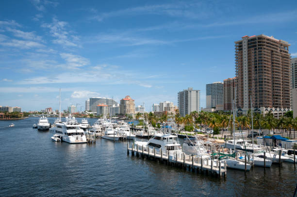 istock Yachts Moored In A Harbor Fort Lauderdale, USA 1069654158