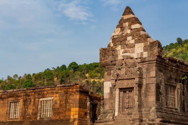 istock Vat Phou khmer temple ruins in Champasak, Laos 1069656470