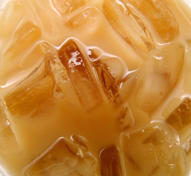 istock Closeup top of Ice coffee in plastic cup 1069656698