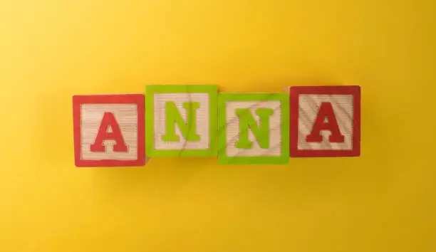 Photo of Name Anna made with wooden blocks