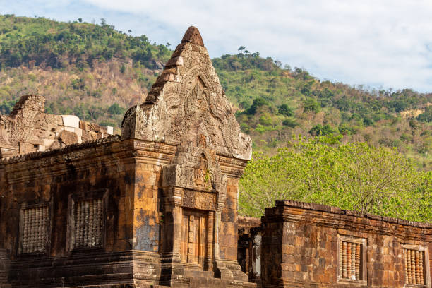 istock Vat Phou khmer temple ruins in Champasak, Laos 1069661568