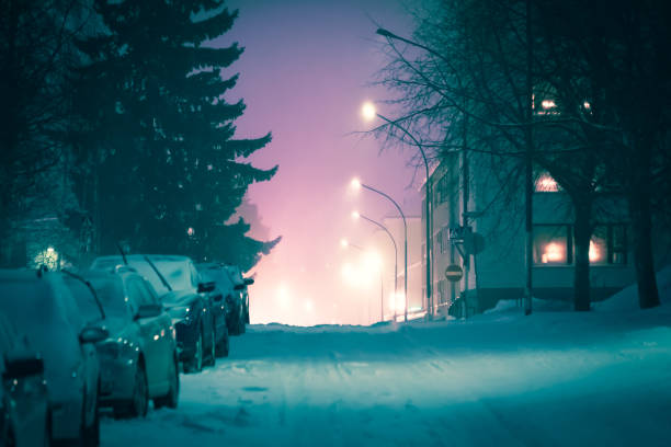 istock Snowy street view from Kajaani, Finland. 1069662488