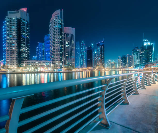istock Dubai Marina bay view from Palm Jumeirah, UAE 1069665116