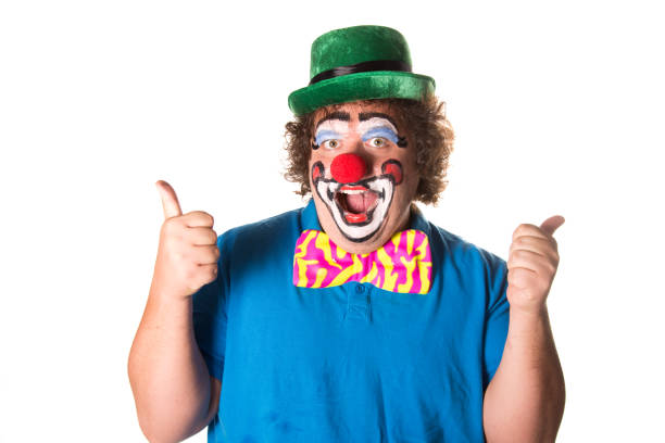 istock Cheerful clown. Funny fat man. 1069665792