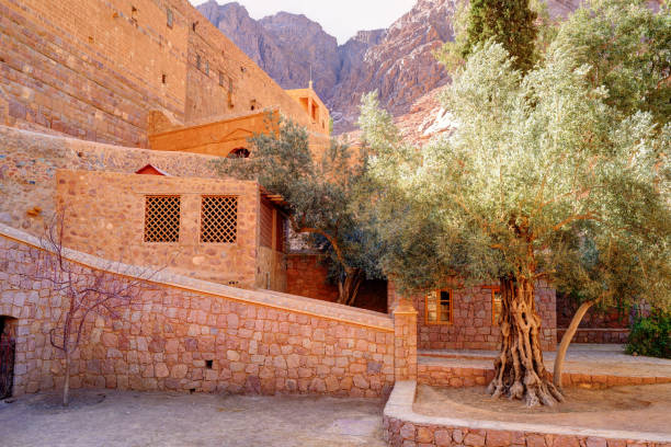Inside of Saint Catherine's Monastery in Sinai moumtains, Egypt. stock photo