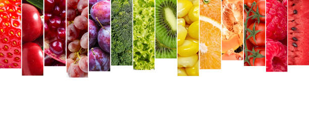 istock Fresh vegetables and fruits collage. Various vegetables and fruits background. 1069671786