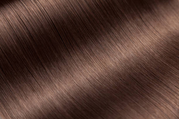 istock Closeup on luxurious glossy brown hair 1069675986