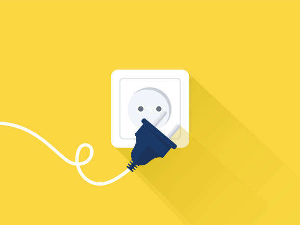 stockillustraties, clipart, cartoons en iconen met stopcontact - stekker