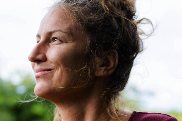 istock Natural beauty middle age women face close-up 1069681518
