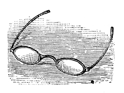 Antique engraving illustration: Eyeglasses