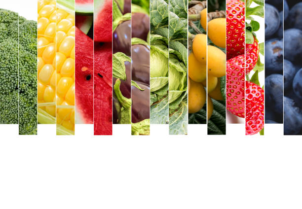 istock Fresh vegetables and fruits collage. Various vegetables and fruits background. 1069684002