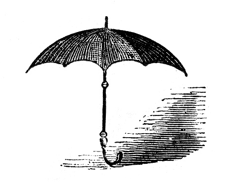 Antique engraving illustration: Umbrella