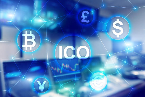 istock ICO - Initial coin offering, Blockchain and cryptocurrency concept on blurred business building background. 1069687334