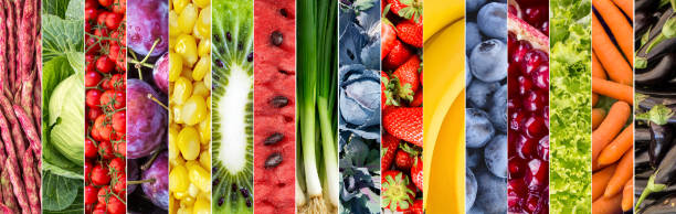 istock Fresh vegetables and fruits collage. Various vegetables and fruits background. 1069691568
