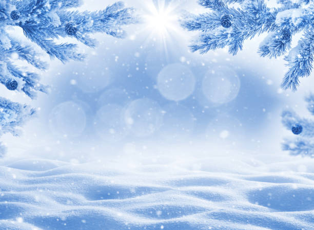 istock Winter background with snowdrifts for greeting card. 1069692194
