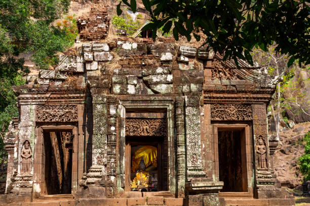 istock Vat Phou khmer temple ruins in Champasak, Laos 1069692204