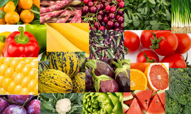istock Fresh vegetables and fruits collage. Various vegetables and fruits background. 1069694836