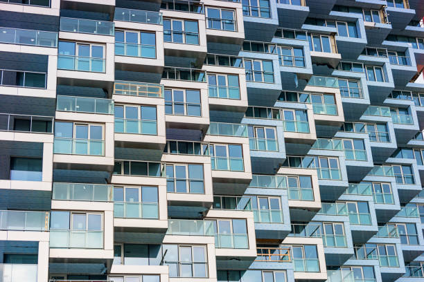 Stock photograph of new condos in downtown Vancouver Canada