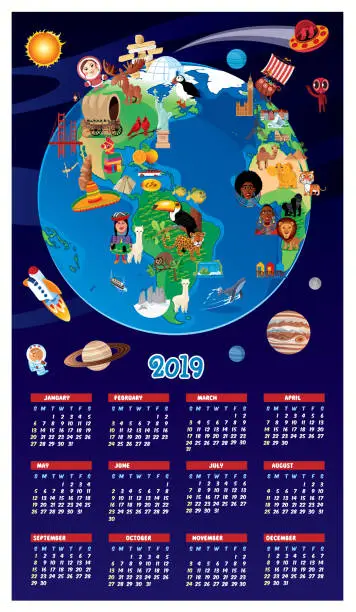 Vector illustration of World Calander