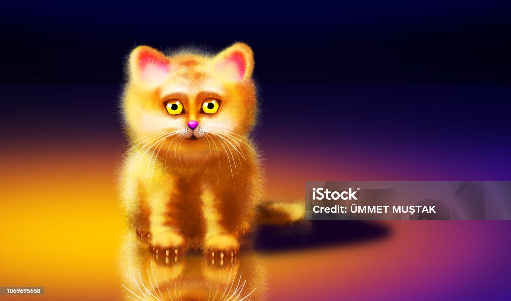 Abstract Beautiful Color Cute Kitty Swollen Puppy Cat Background Wallpaper  Design Stock Illustration - Download Image Now - iStock