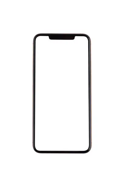 Photo of Smartphone with a blank white screen.
