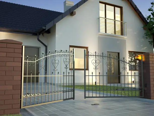 Photo of Classic Iron Gate and house