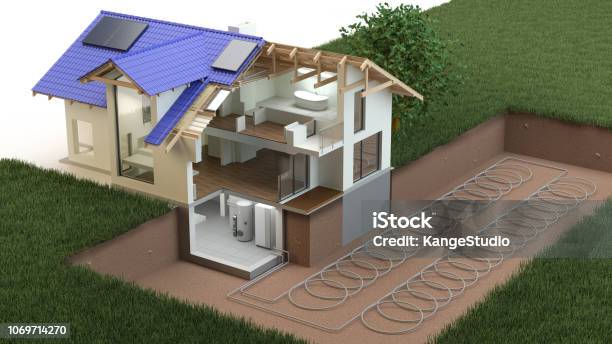 Heat Pump Ground Source Stock Photo - Download Image Now - Heat - Temperature, Geothermal Power Station, Water Pump