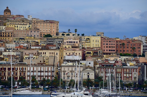 Monte Carlo, Monaco - June 13, 2019 : Monte Carlo is a city in Monaco, situated on a prominent escarpment at the base of the Maritime Alps along the French Riviera.