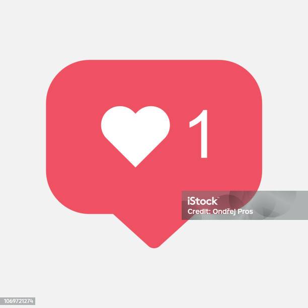 Counter Follower Notification Symbol Instagram Buton For Social Media Stock Illustration - Download Image Now