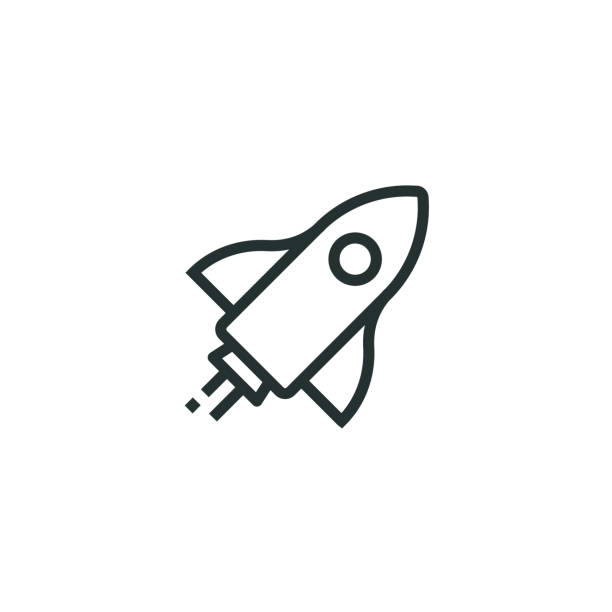 Start Up Line Icon Start Up Line Icon rocket stock illustrations