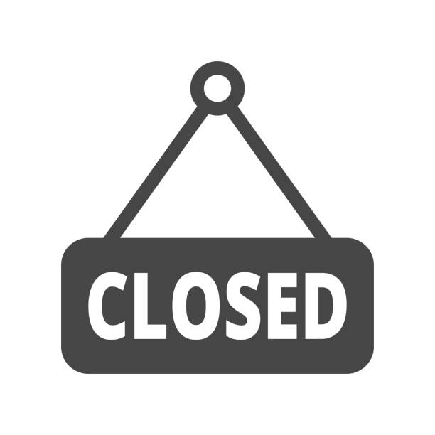 ilustrações de stock, clip art, desenhos animados e ícones de closed sign icon. trendy closed sign logo concept on white background from museum collection. suitable for use on web apps, mobile apps and print media. - closed sign