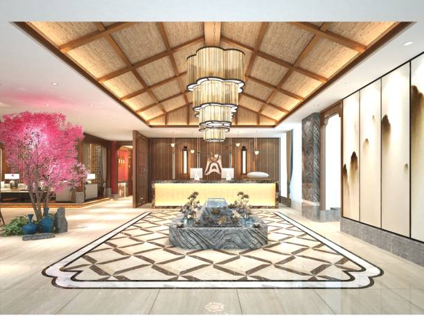 istock 3d render of luxury hotel lobby reception 1069737422