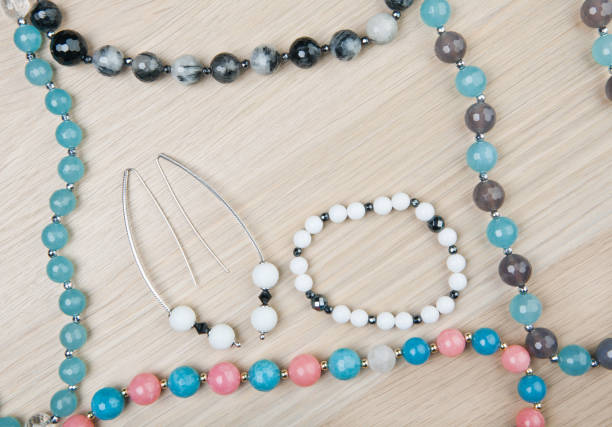 istock silver earrings white ceramic stone bracelet beads nobody 1069737528