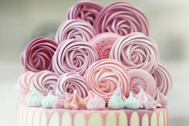 istock Beautiful festive cake biscuit with different creams 1069737876