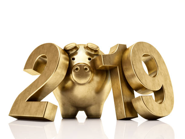 istock Golden Pig 2019 Numbers. New Year Concept 1069738218