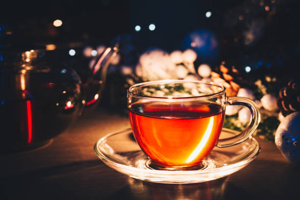 istock Christmas card with cup of tea 1069738328