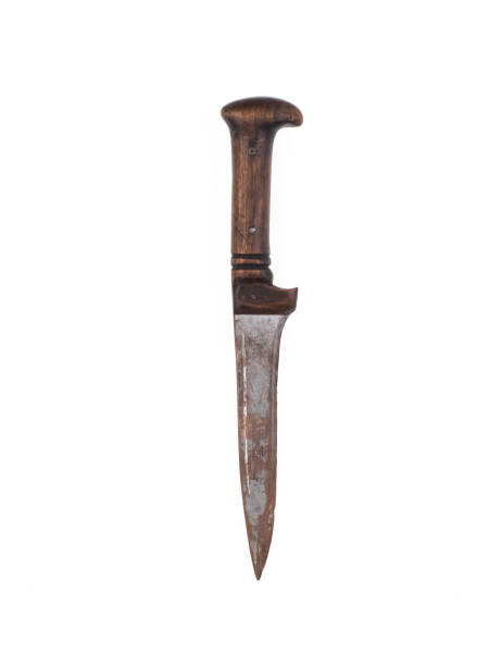 istock ancient weapon, hunting knife on a white background 1069740682