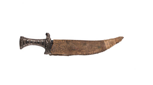 istock ancient weapon, hunting knife on a white background 1069742888