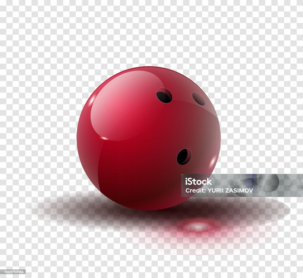Red Bowling Ball Isolated On Transparent Background Vector Illustration