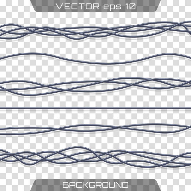 электрический серый промышленный - steel cable power bright technology stock illustrations