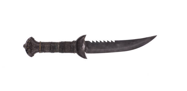 istock ancient weapon, hunting knife on a white background 1069744752