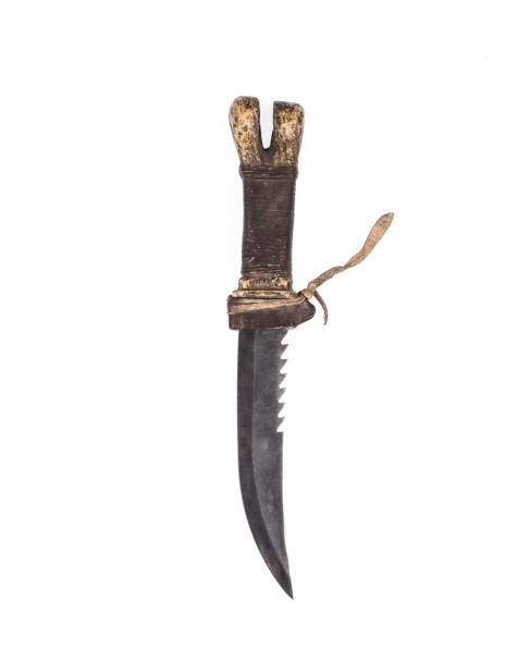 istock ancient weapon, hunting knife on a white background 1069744826