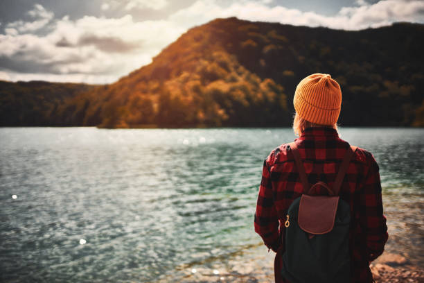 istock Tourist exploring Plitvice Lakes National Park 1069745192