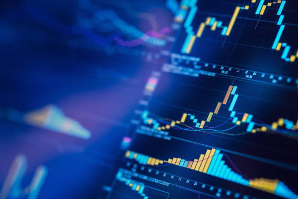 istock Detailed trading chart close-up 1069747160