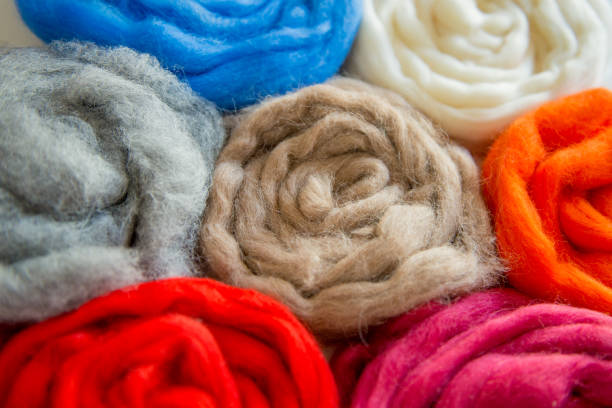 istock Colorful merino wool for felting. 1069747490