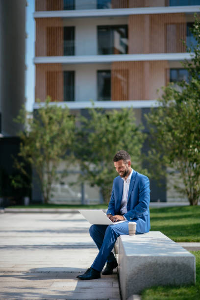 istock Businessman working on a coffee break 1069749594