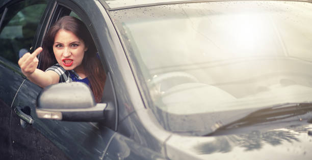 istock Girl driving a car bad emotions 1069750100